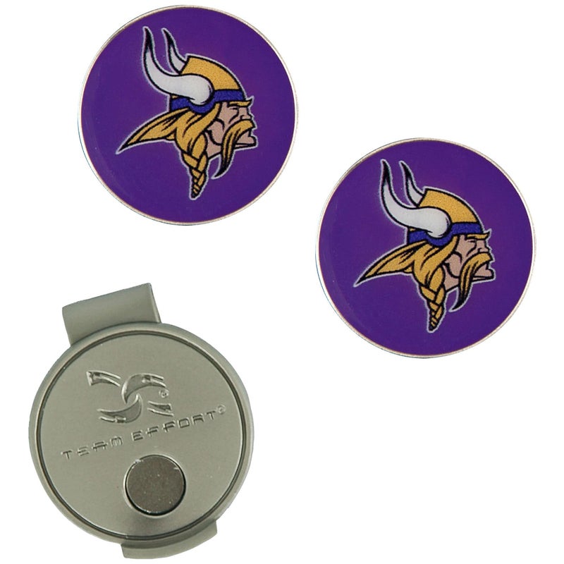 Team Effort Minnesota Vikings Hat Clip & Ball Markers Set - Image 1